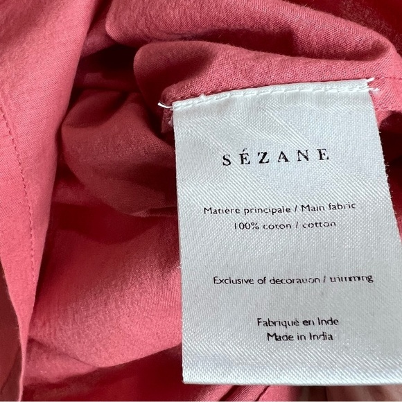 Sezane Blouse Ruffle Pink Rose Rodeo Boho Button Down Eyelet Lace Western Paris - Picture 10 of 15